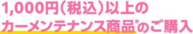 1,000円（税込）以上のカーメンテナンス商品の購入