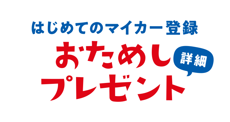 はじめてのマイカー登録 おためしプレゼント 詳細
