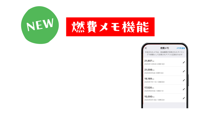 走行距離を入れておくと給油の履歴反映時に燃費を計算してくれます